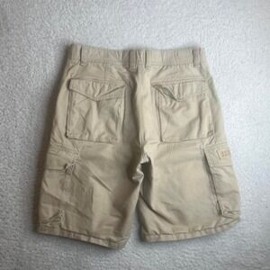 Y2K Old Navy men's beige military cargo naval shorts button flap baggy 36